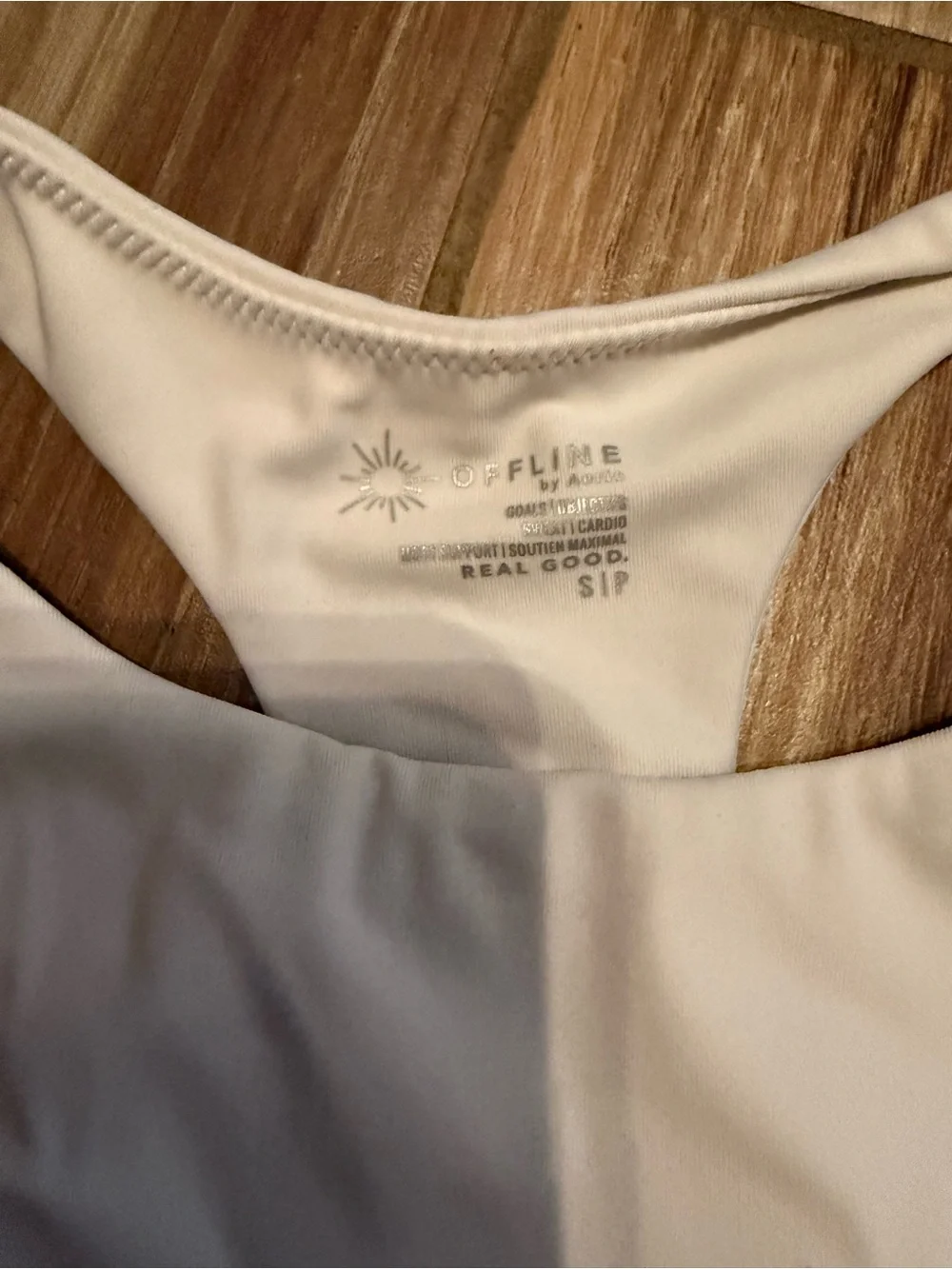 OFFLINE By Aerie White Goals High Neck Sports Bra